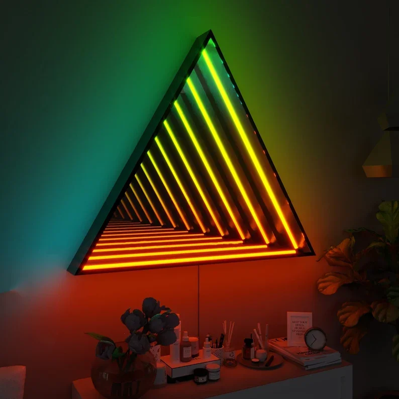 Luxury 3D Tunnel Lamp Mirror Tunnel Light LED Night Light USB Desktop Lamp for Christmas Festival Party Home Bar Decor - Image 2