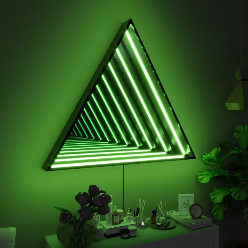 Luxury 3D Tunnel Lamp Mirror Tunnel Light LED Night Light USB Desktop Lamp for Christmas Festival Party Home Bar Decor